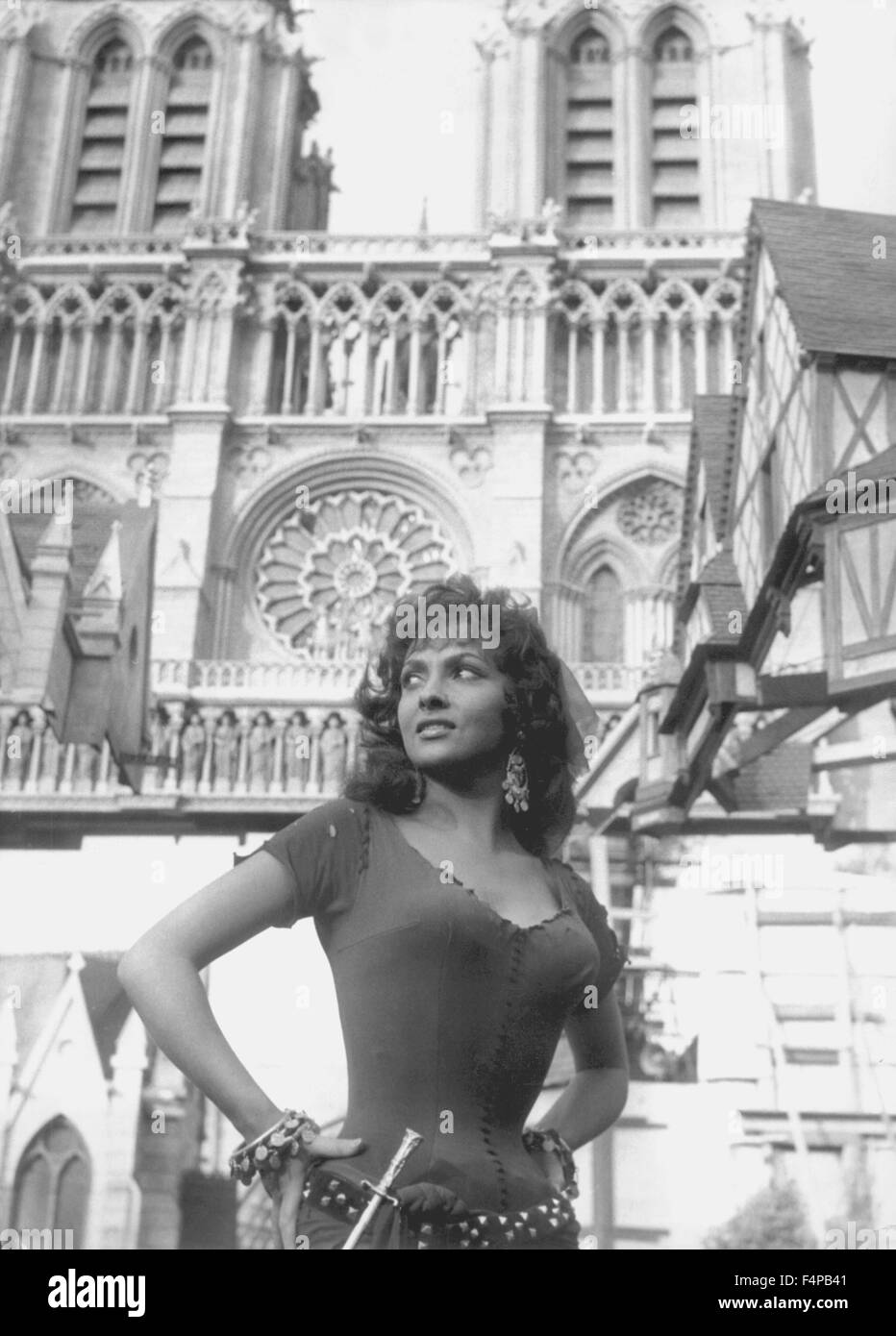 Gina Lollobrigida / Notre-Dame De Paris 1956 unter der Regie von Jean Delannoy Stockfoto