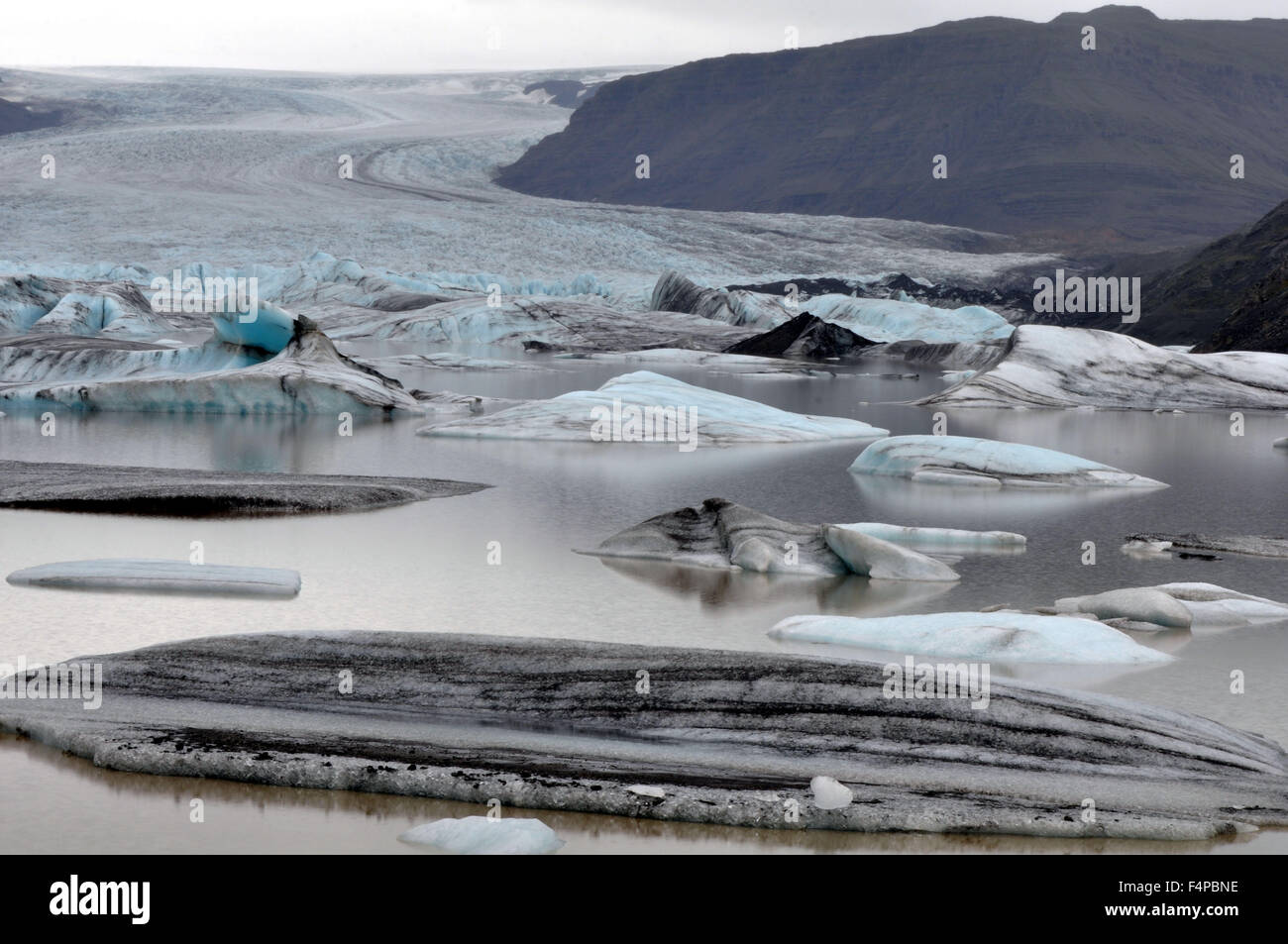 Island, isländische Urlaub, Feuerland und Eis, Natur, Glacier Ice Gletscher Eis schmelzen Stockfoto