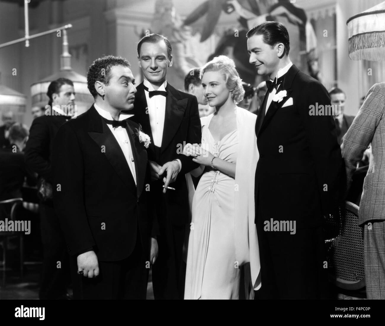 Peter Lorre, Robert Young, Madeleine Carroll, John Gielgud / Geheimagent 1936 unter der Regie von Alfred Hitchcock Stockfoto