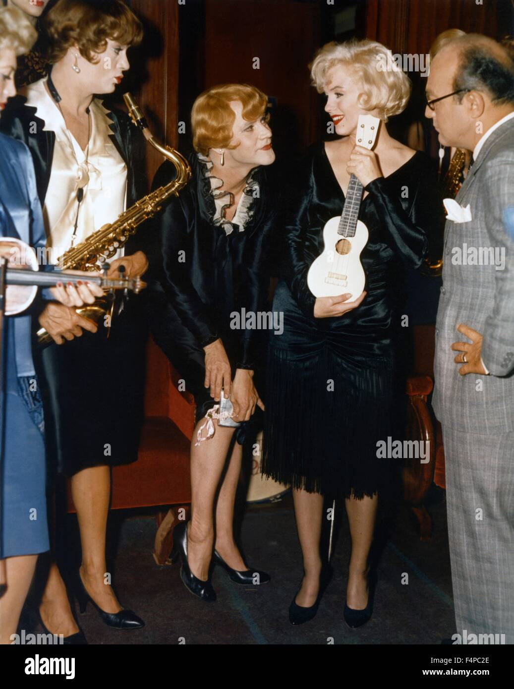 Marilyn Monroe, Tony Curtis, Jack Lemmon / Some wie es heißen 1959 unter der Regie von Billy Wilder Stockfoto