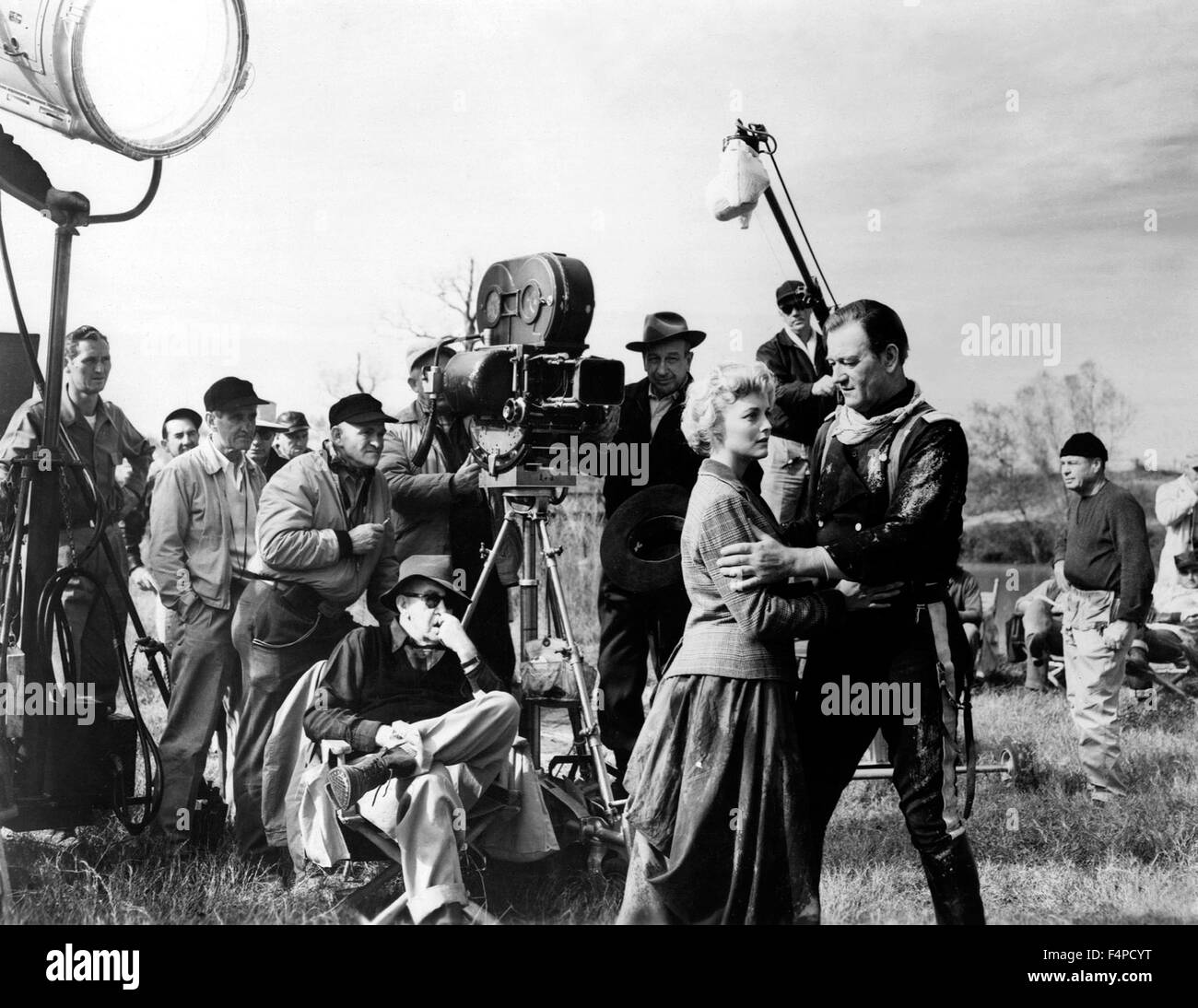 John Ford, John Wayne, Constance Towers / das Pferd Soldaten 1959 unter der Regie von John Ford Stockfoto