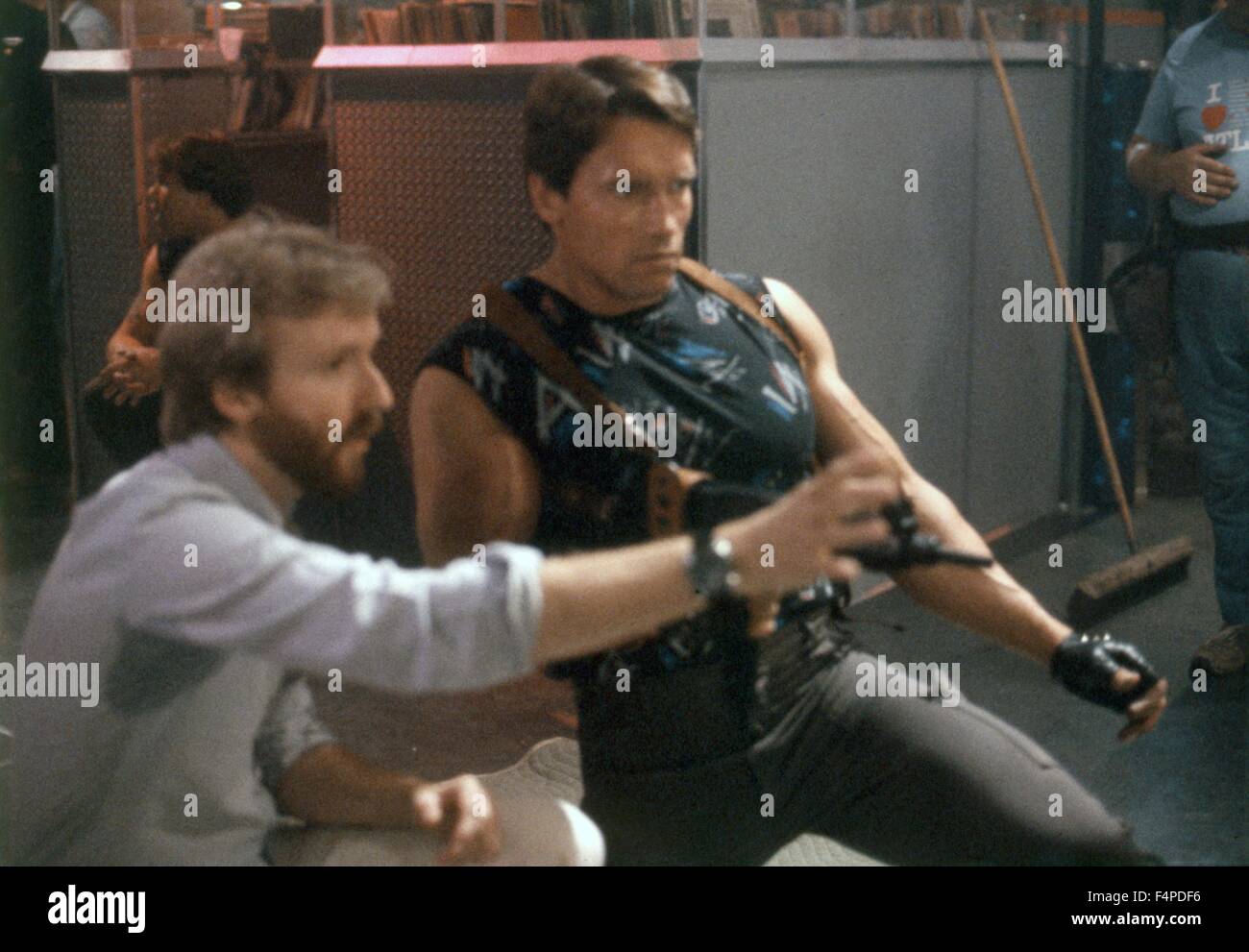 James Cameron, Arnold Schwarzenegger / The Terminator 1984 unter der Regie von James Cameron Stockfoto