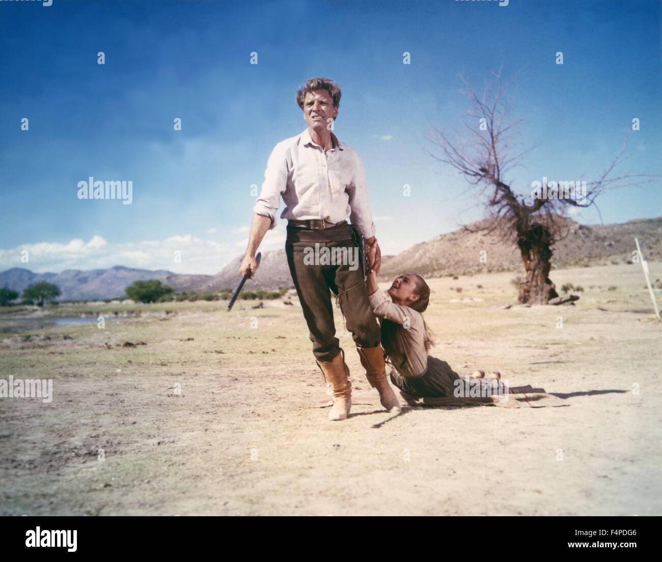 Burt Lancaster, Audrey Hepburn / Unforgiven 1960 unter der Regie von John Huston Stockfoto