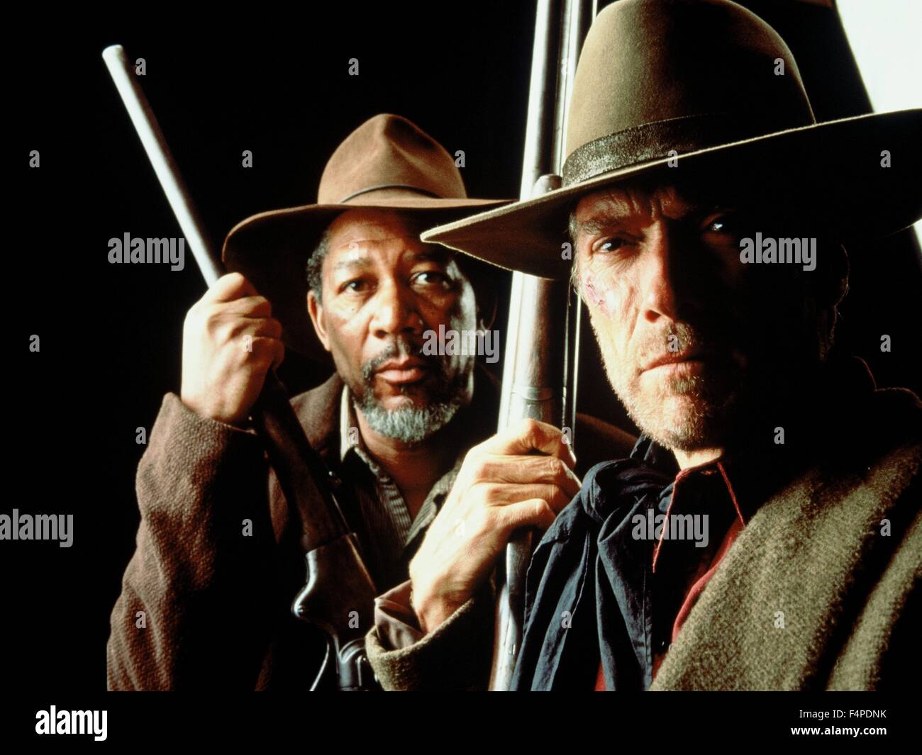 Morgan Freeman, Clint Eastwood / Unforgiven 1992 unter der Regie von Clint Eastwood Stockfoto