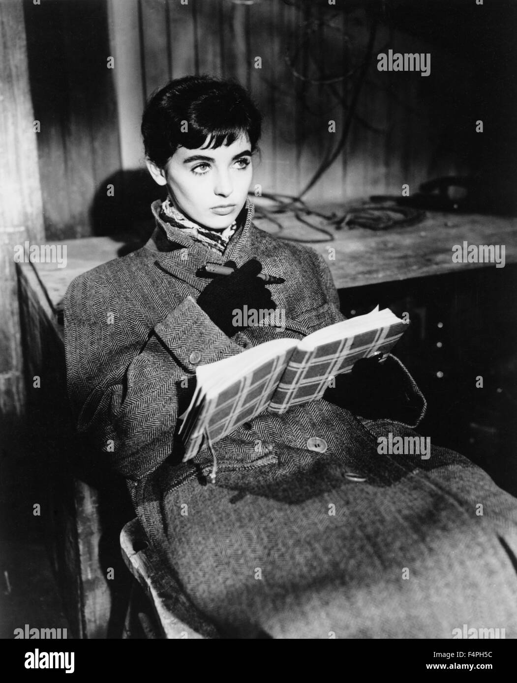 Millie Perkins, am Set des Films "The Diary of Anne Frank", 1959 Stockfoto