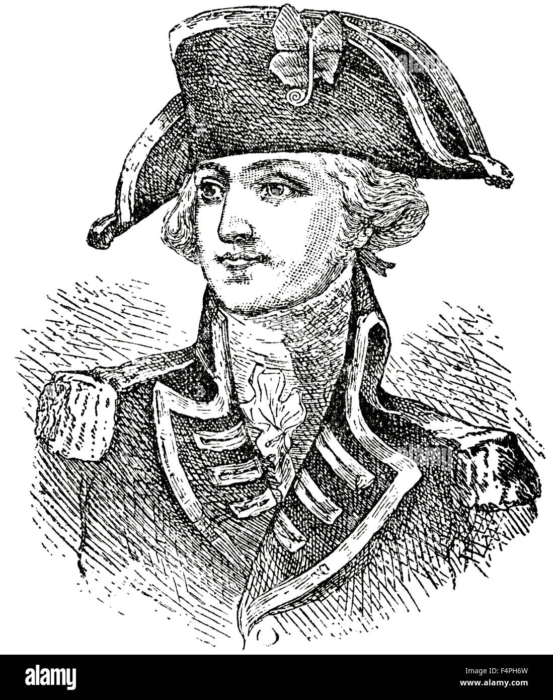 General John Burgoyne (1722-92), britischer Offizier und Politiker, Gravur, 1889 Stockfoto General John Burgoyne (1722-92), britischer Offizier und Politiker, Gravur, 1889 Stockfoto