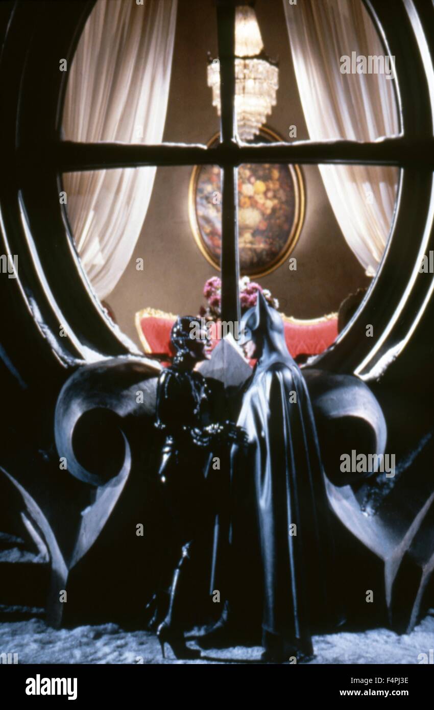 Michelle Pfeiffer und Michael Keaton / Batman kehrt zurück / 1992 unter der Regie von Tim Burton Stockfoto