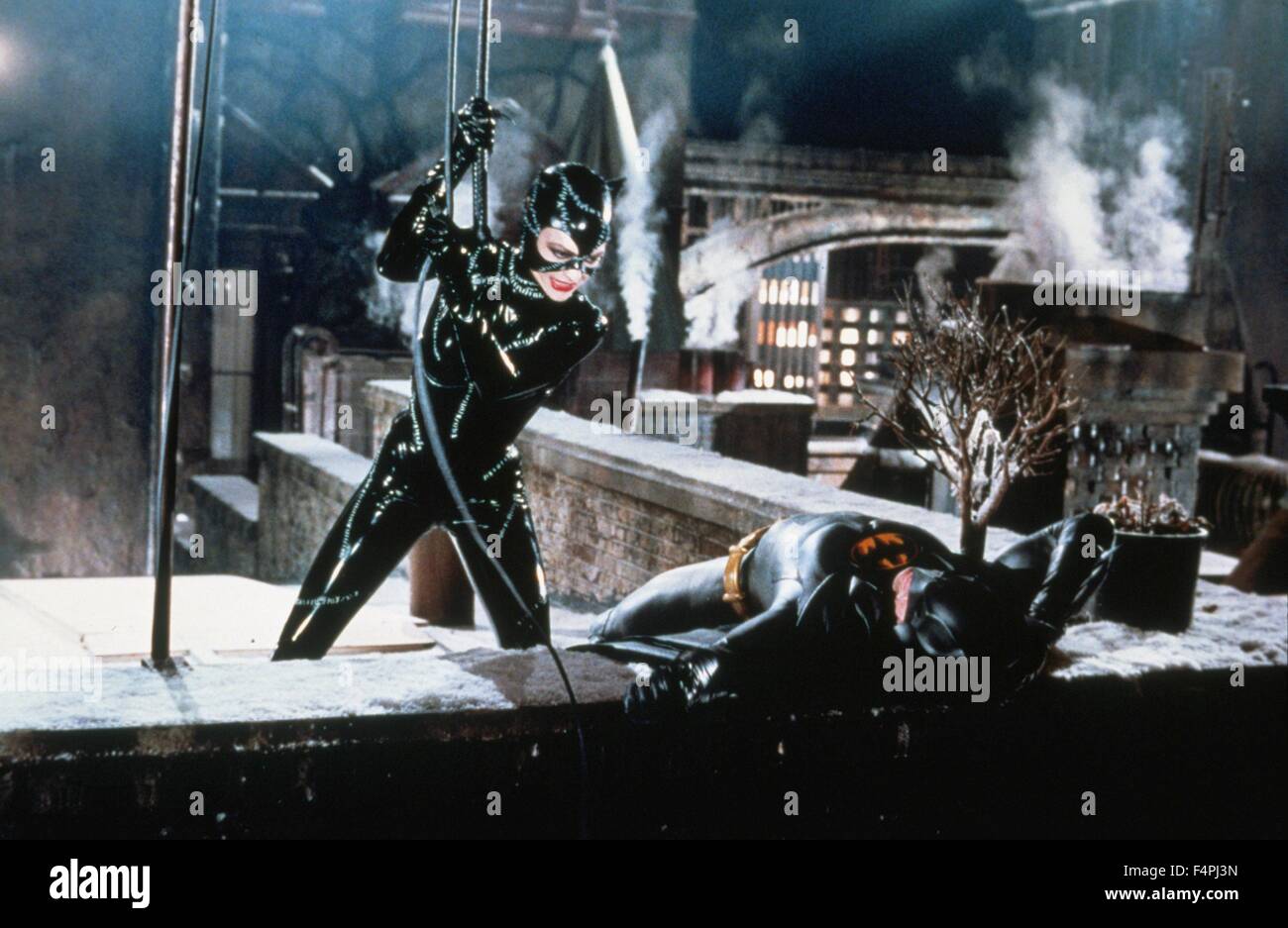 Michelle Pfeiffer und Michael Keaton / Batman kehrt zurück / 1992 unter der Regie von Tim Burton Stockfoto