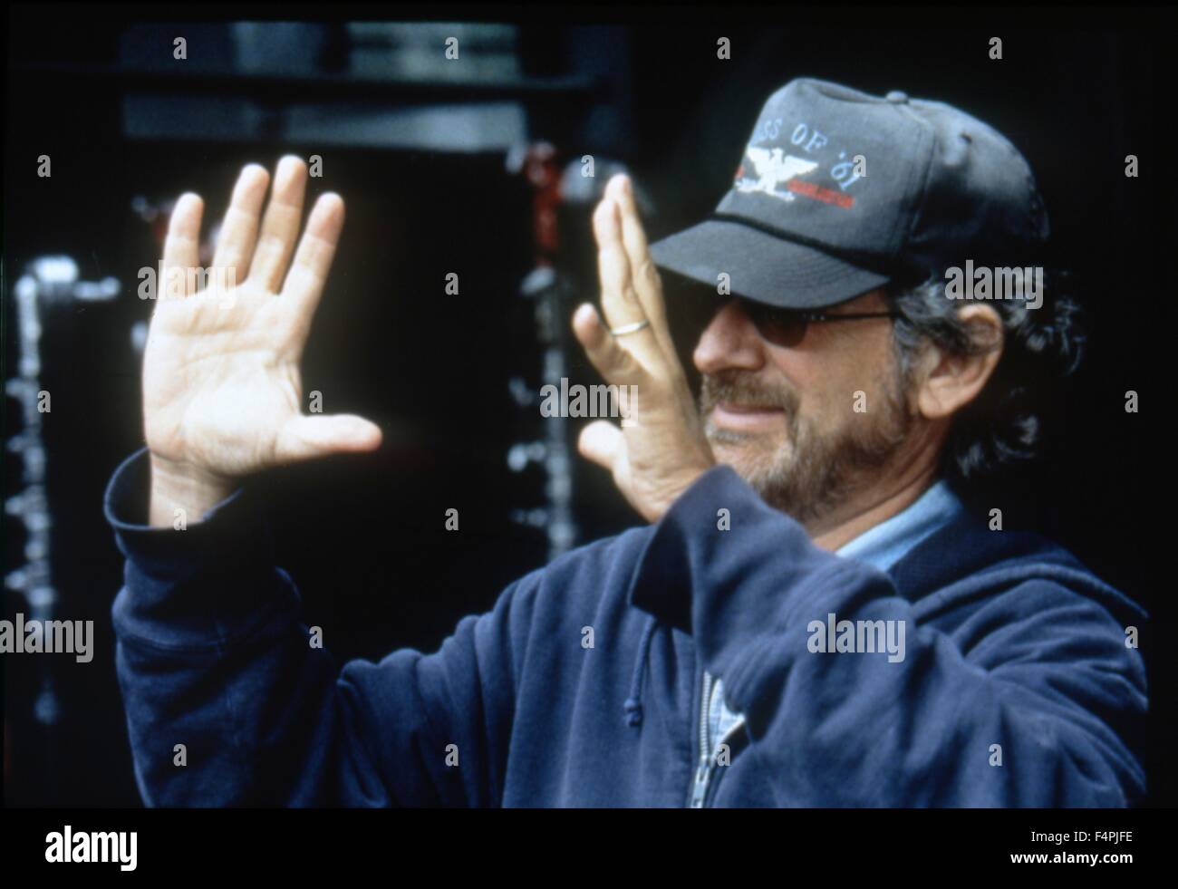 Am Set, Steven Spielberg / The Lost World: Jurassic Park / 1993 unter der Regie von Steven Spielberg [Universal Pictures] Stockfoto