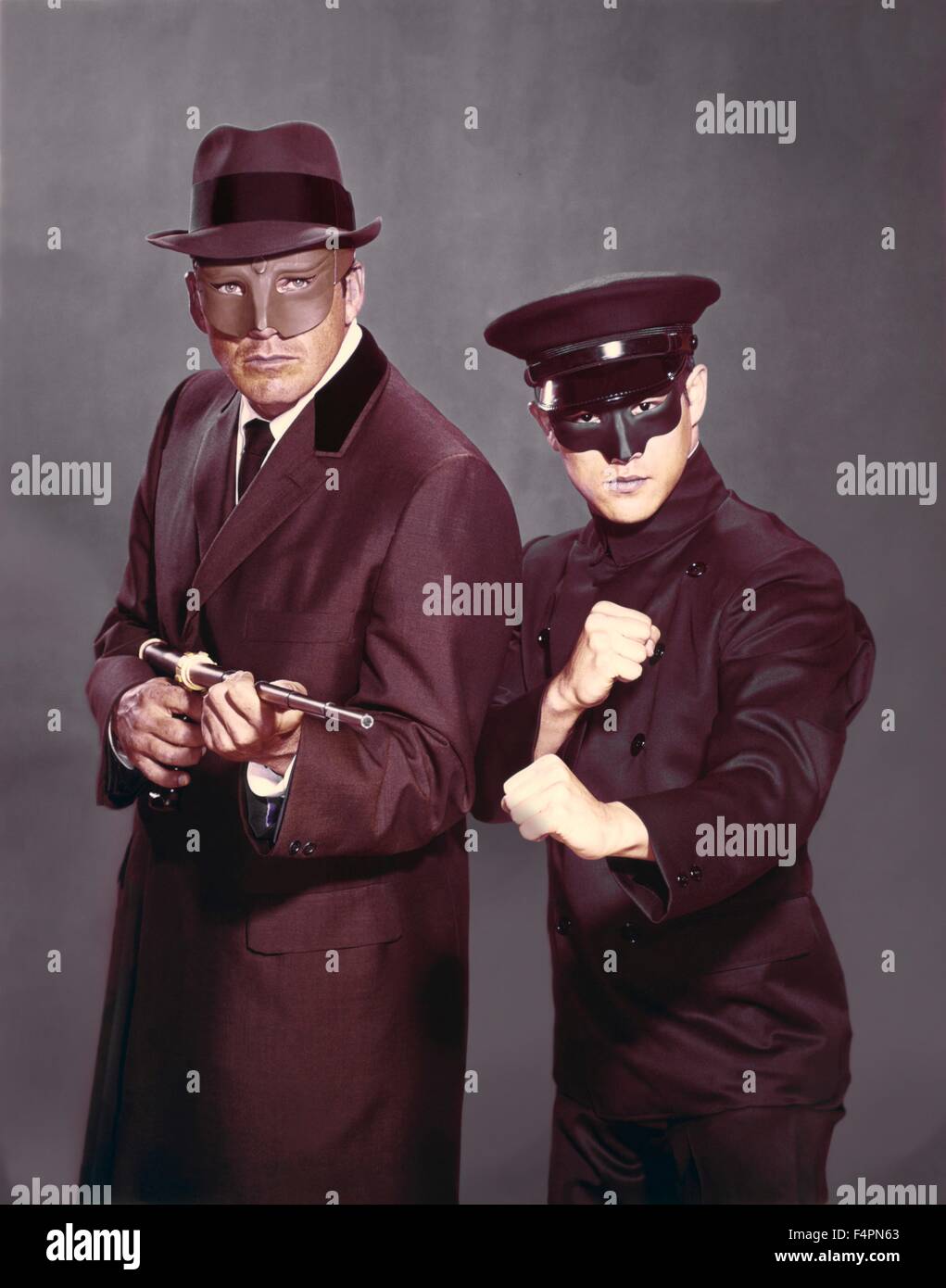 Van Williams und Bruce Lee / The Green Hornet (TV-Serie) / 1966-1967 erstellt durch George W. Trendle [zwanzigsten Jahrhundert Fox Television] Stockfoto