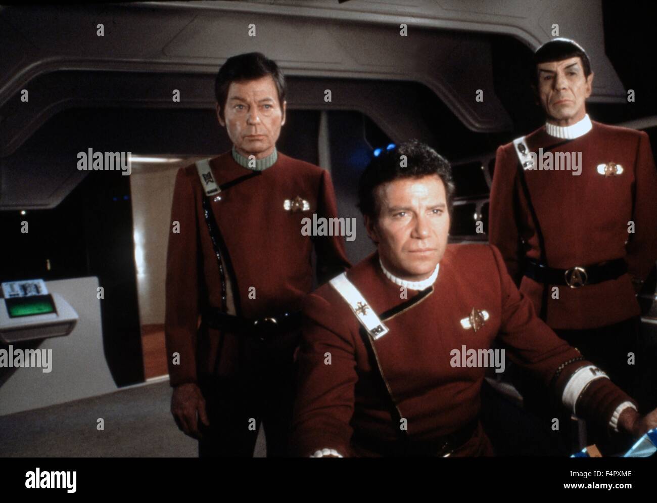 DeForest Kelley, William Shatner und Leonard Nimoy / Star Trek II: der Zorn des Khan / 1982 / unter der Regie von Nicholas Meyer / [Paramount Pictures] Stockfoto