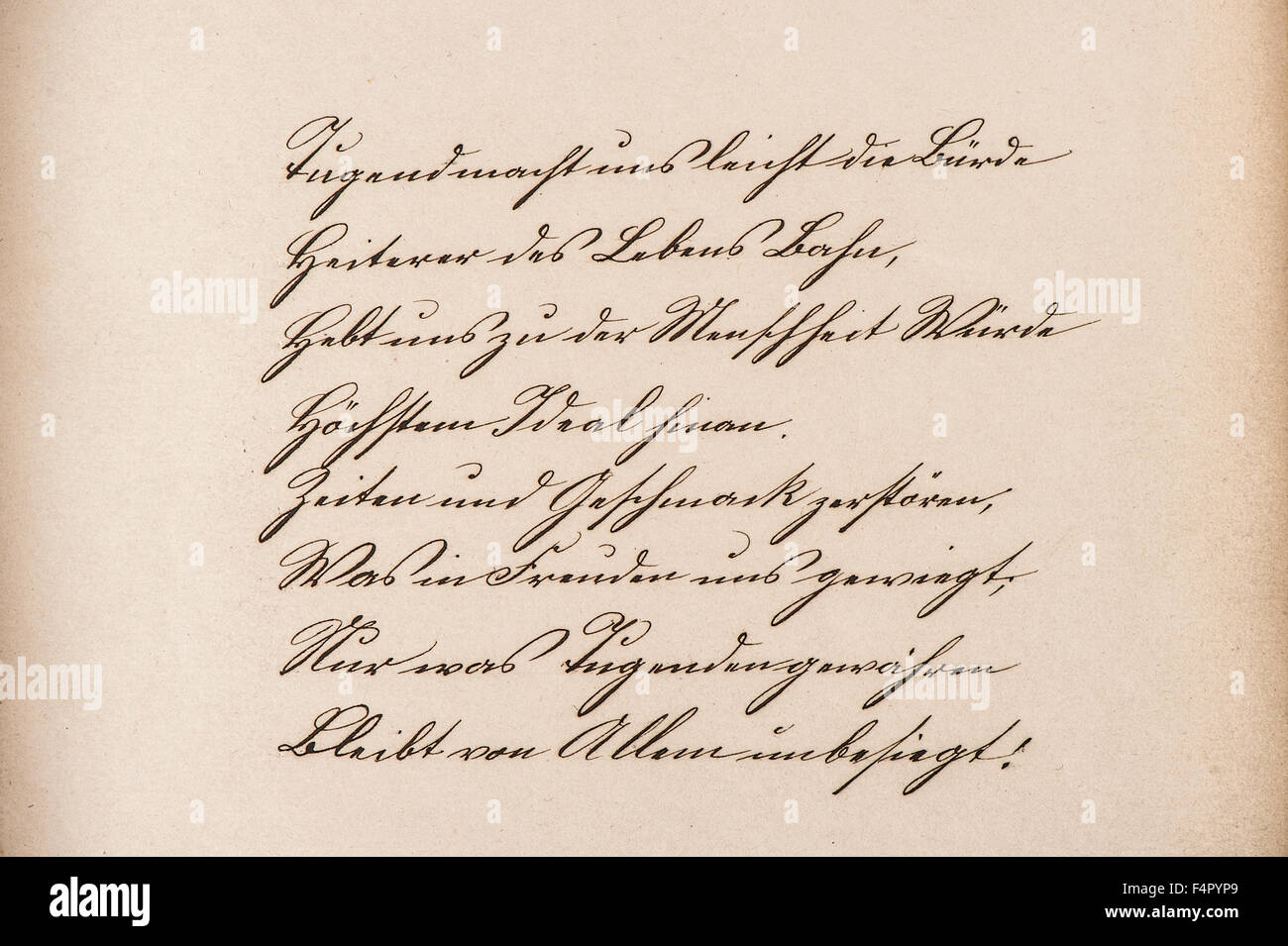Alten kalligraphische Handschrift. Vintage-Papier Textur Hintergrund Stockfoto