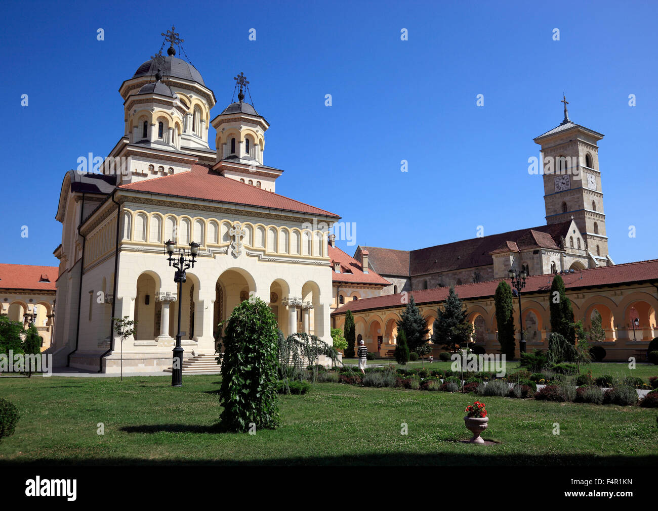 Krönung Kathedrale der rumänisch-orthodoxen Kirche, Alba Iulia, Balgrad, Siebenbürgen, Rumänien. Stockfoto