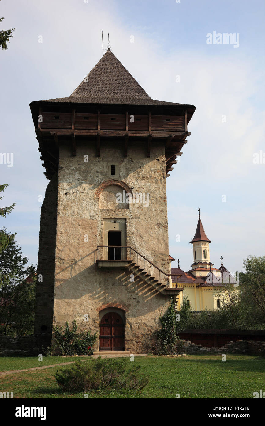 Humor-Kloster befindet sich in Manastirea Humorului, ca. 5 km nördlich der Stadt Gura Humorului, Rumänien. Es ist ein Kloster für Stockfoto