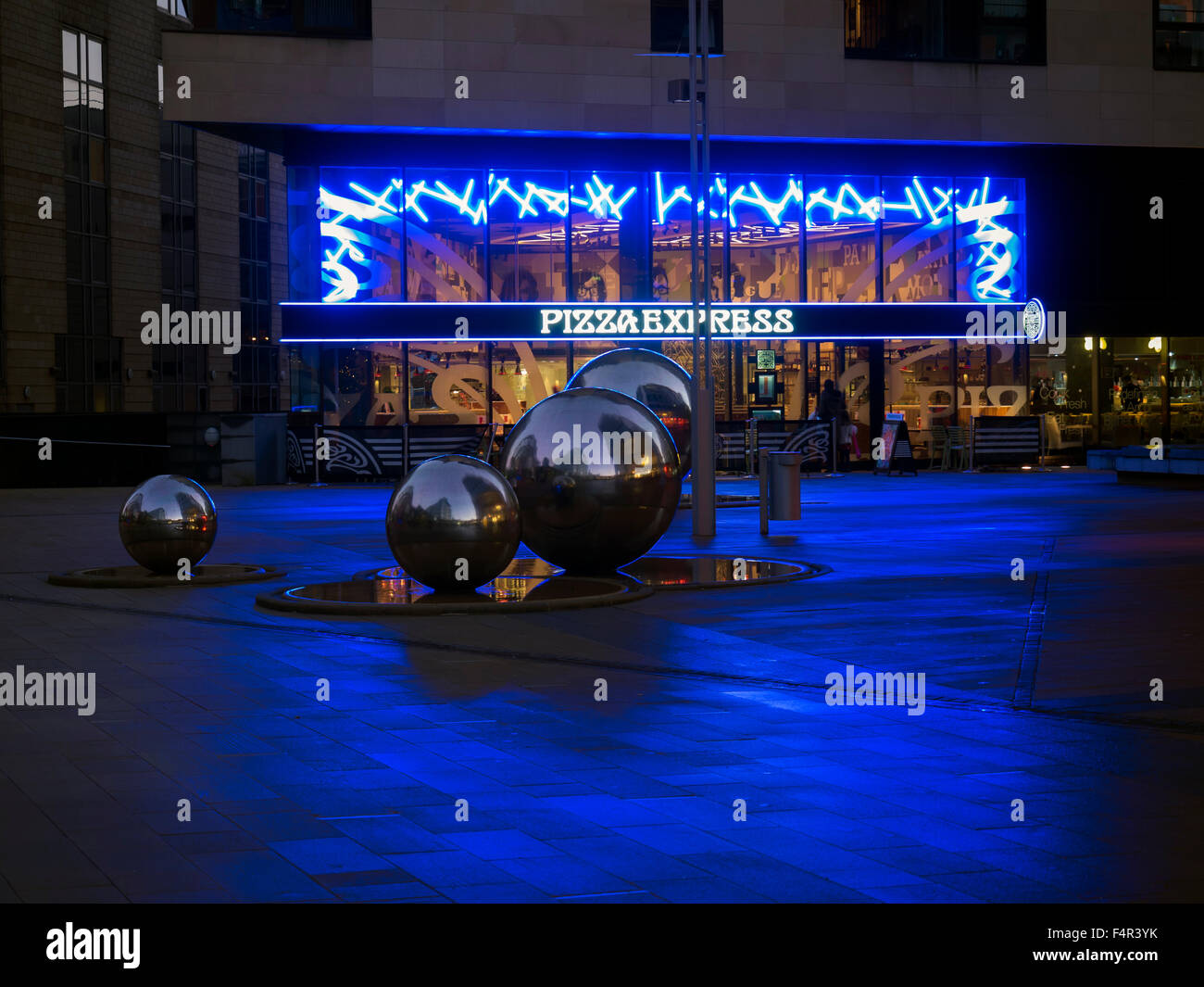 Sheffield Stadtzentrum entfernt an der Nacht South Yorkshire in England Stockfoto