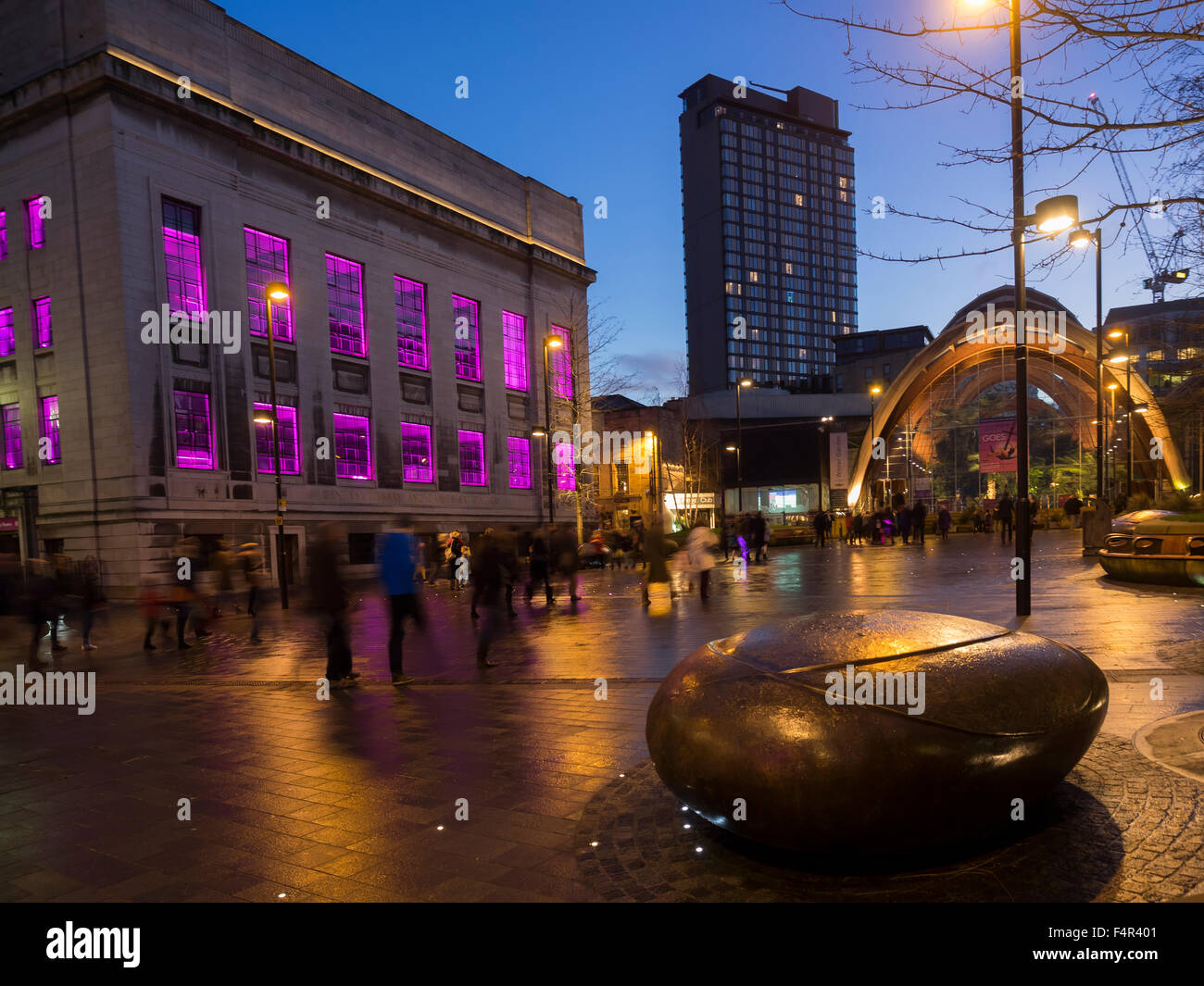 Sheffield Stadtzentrum entfernt an der Nacht South Yorkshire in England Stockfoto