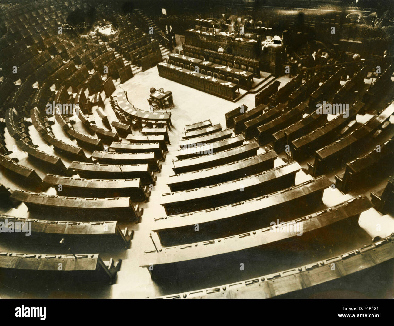 Die parlamentarischen Bänke des Senats, Rom, Italien Stockfoto