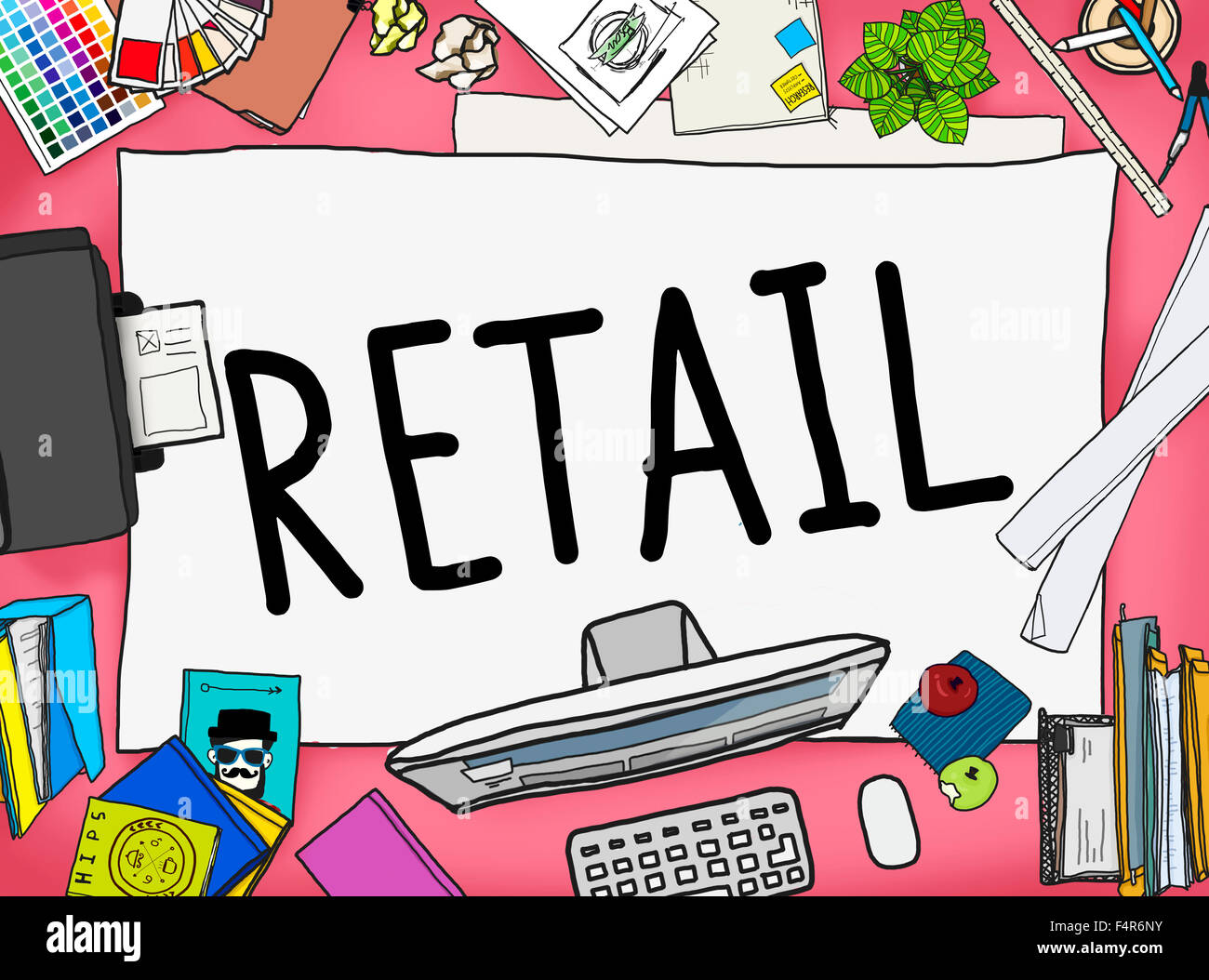 Einzelhandelskunden Marktpreis kaufen Konzept Stockfoto