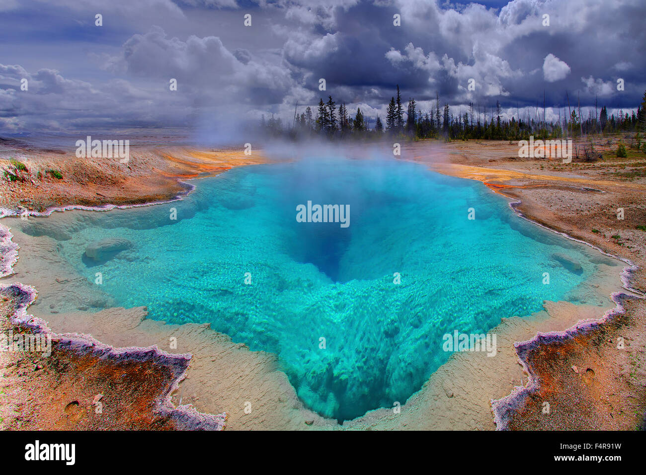 USA, USA, Amerika, Wyoming, Yellowstone, Nationalpark, Geysir, Pools, Farbe, Natur, Landschaft, blau Stockfoto