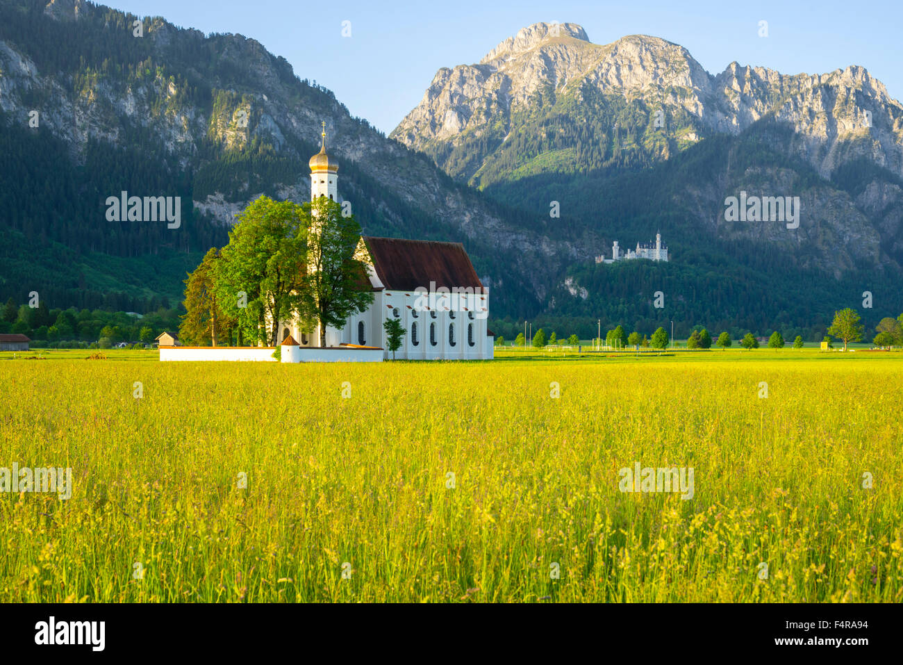 2047 m, Barock, Bayern, Berg, Coloman, Deutschland, Europa, Kirche, Schloss Neuschwanstein, Allgäu, Säuling, Burg, Schwabe, Schwanga Stockfoto