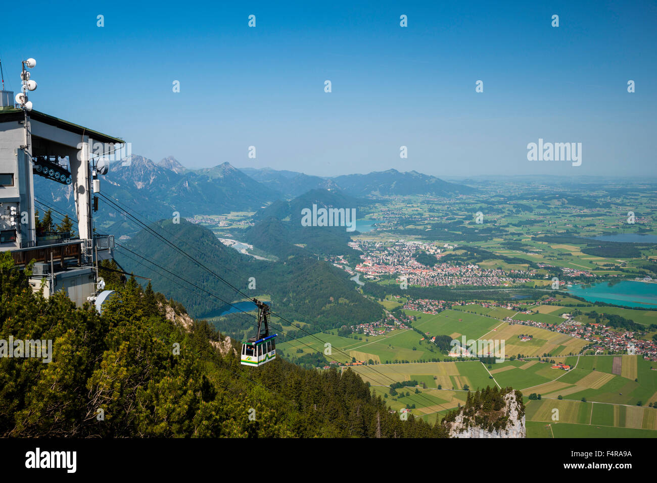 Allgäuer Alpen, Ammergauer, Bayern, Berge, Berglandschaft, Bergstation, Deutschland, Europa, Forggensee, Füssen, Mountai Stockfoto