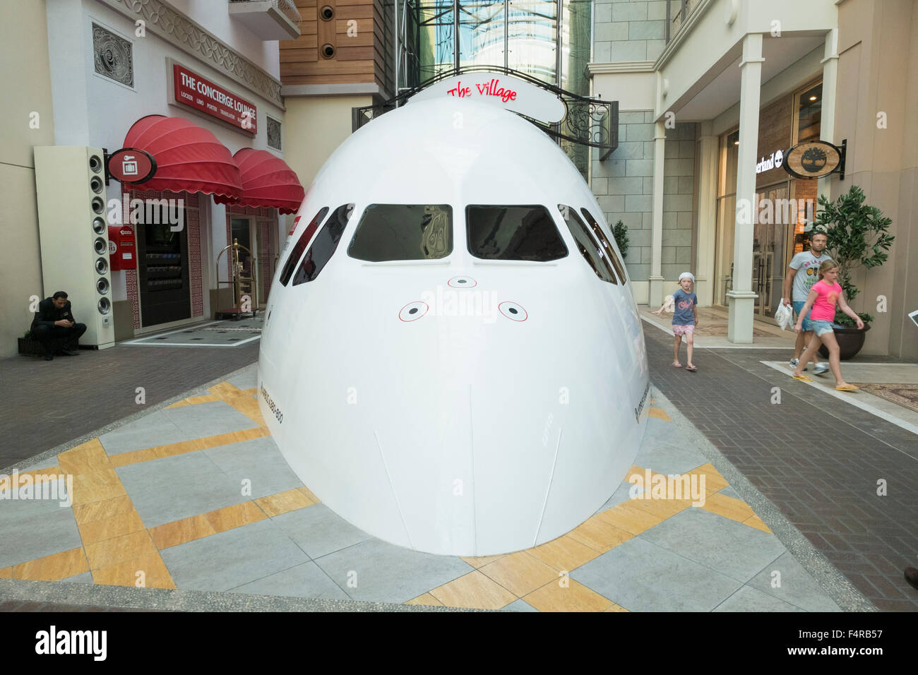 Airbus A380-800 Flugsimulator in Dubai Mall in Dubai Vereinigte Arabische Emirate Stockfoto