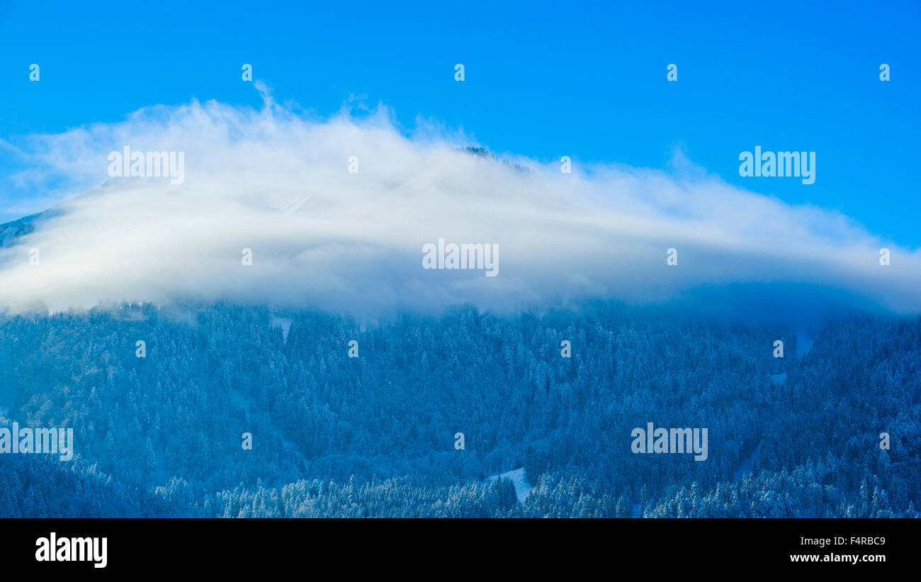1706 m, Allgäu, Allgäuer Alpen, Alpen, Berg, Bayern, Berg, bergig, anzeigen Berglandschaft, Berg Holz, blau, G Stockfoto