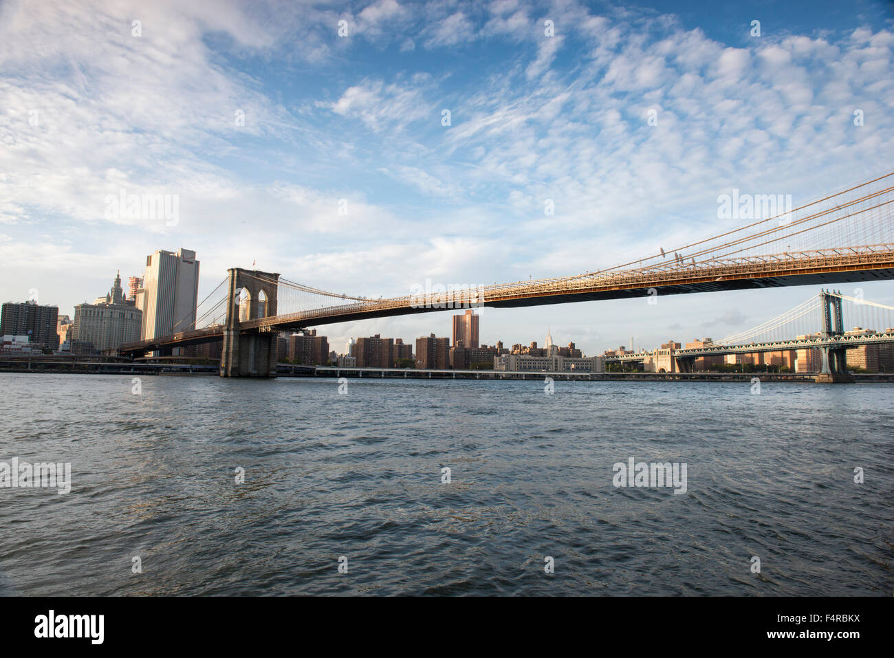 Die Brooklyn Bridge und die Manhattan Bridge, New York USA Stockfoto