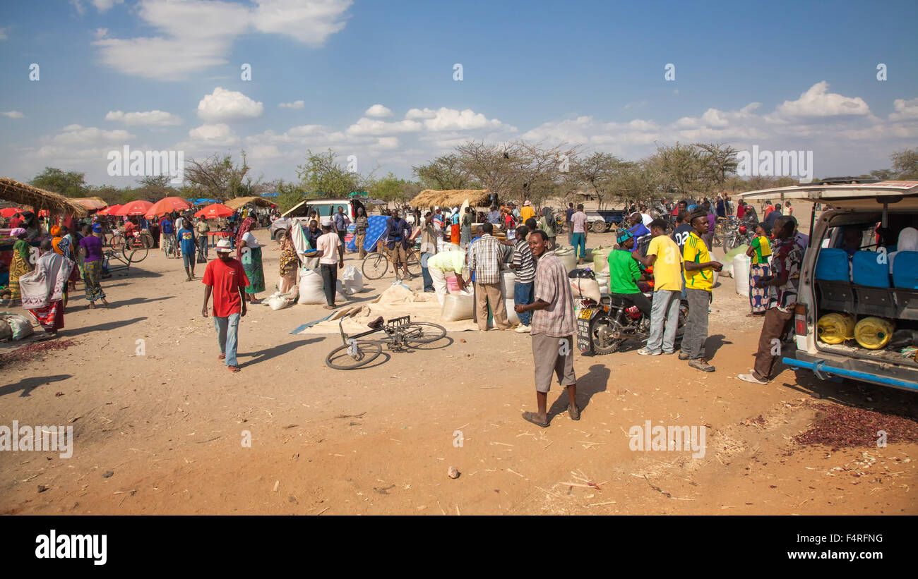 Afrika, Markt, Person, Personen, Reisen, Tansania, einheimischen, Eingeborenen, Handel, Stockfoto
