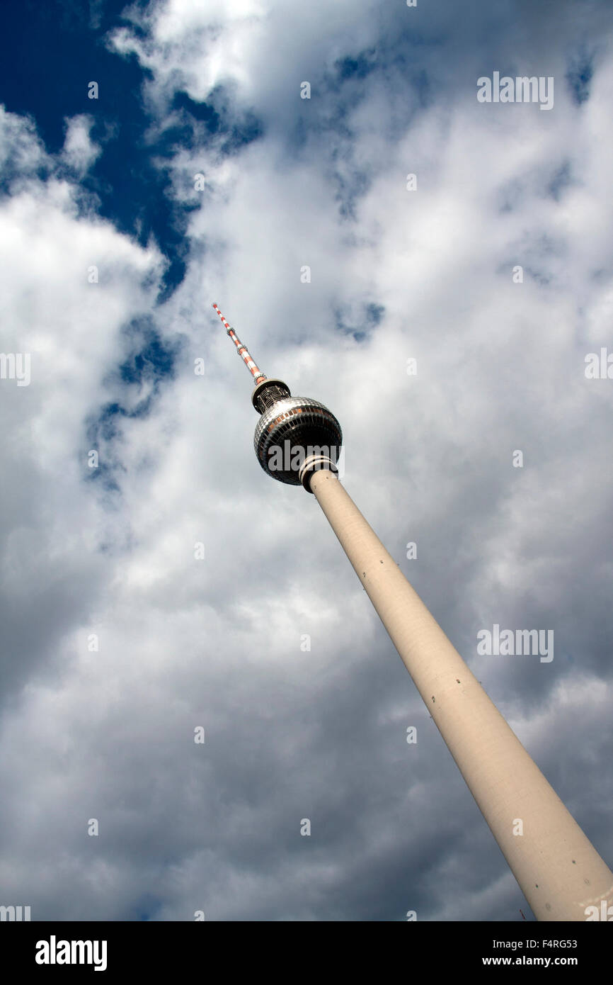 Berlin, Deutschland, Europa, Alexander Platz, Fernsehturm, Fernsehturm, Wolken Stockfoto