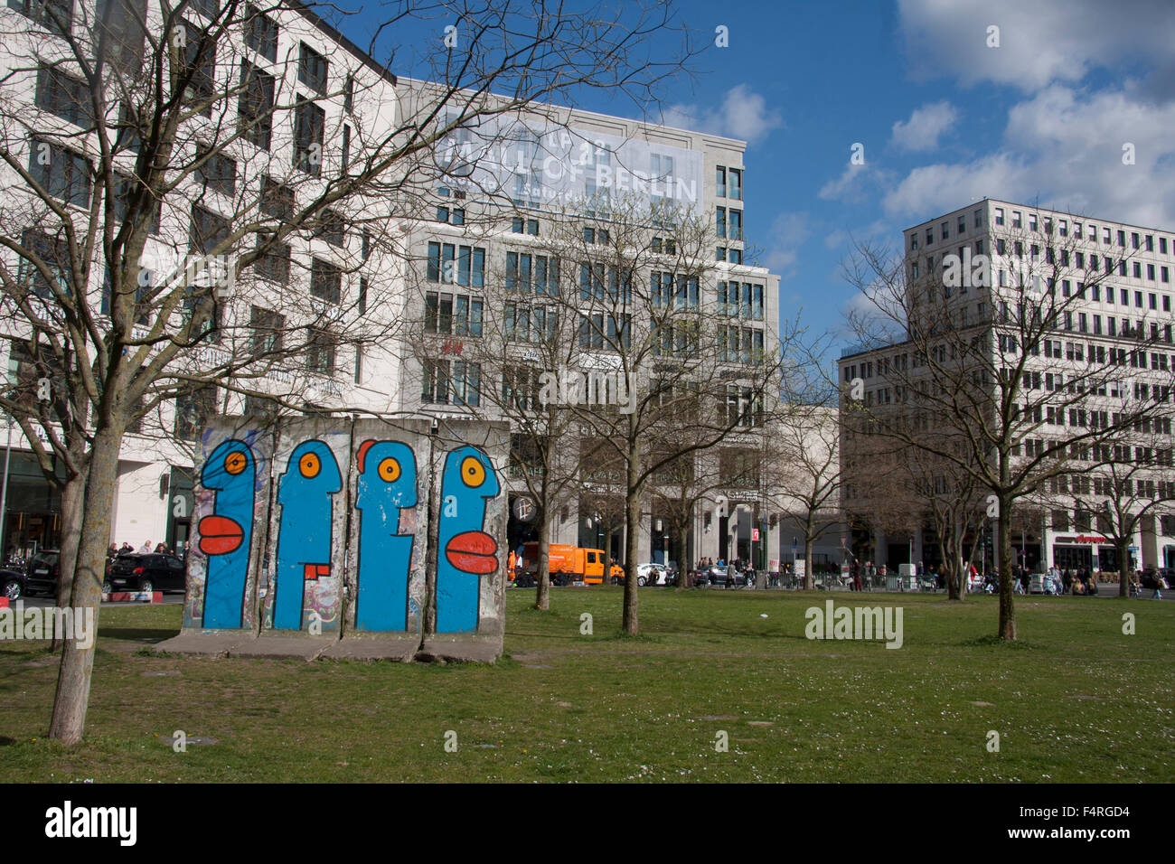 Berlin, Deutschland, Europa, Leipziger Platz, Gebäude, quadratisch, Wand, Reste, Geschichte, Wandmalerei, Stockfoto