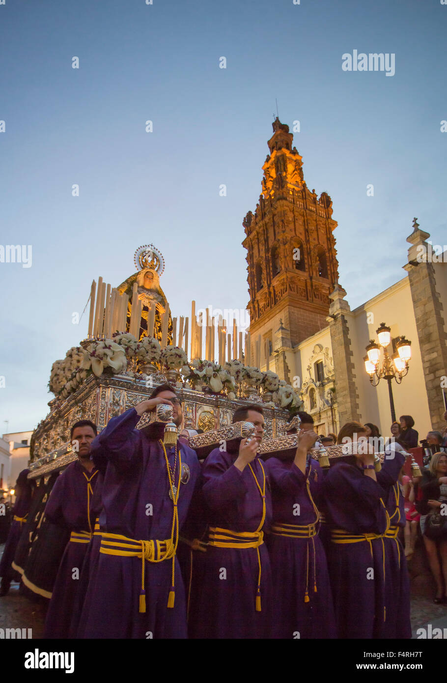 Extremadura, Region, Stadt, Karfreitag, Jerez de Los Caballeros, San Miguel, Spanien, Europa, Frühling, Architektur, Feier, c Stockfoto