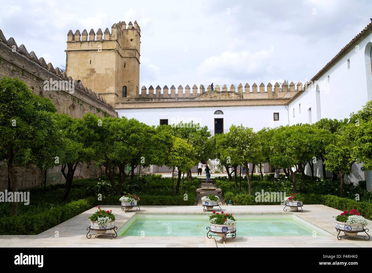 Innenhof-Gärten im Alcazar, Córdoba, Andalusien, Spanien, Europa Stockfoto