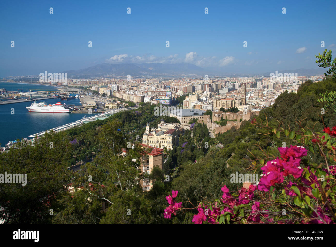 Andalusien, Spanien, Europa, draußen, Tag, Blick auf die Stadt, Stadt, Stadt, Malaga, Costa Del Sol, Fachstellen, Spanien Stockfoto