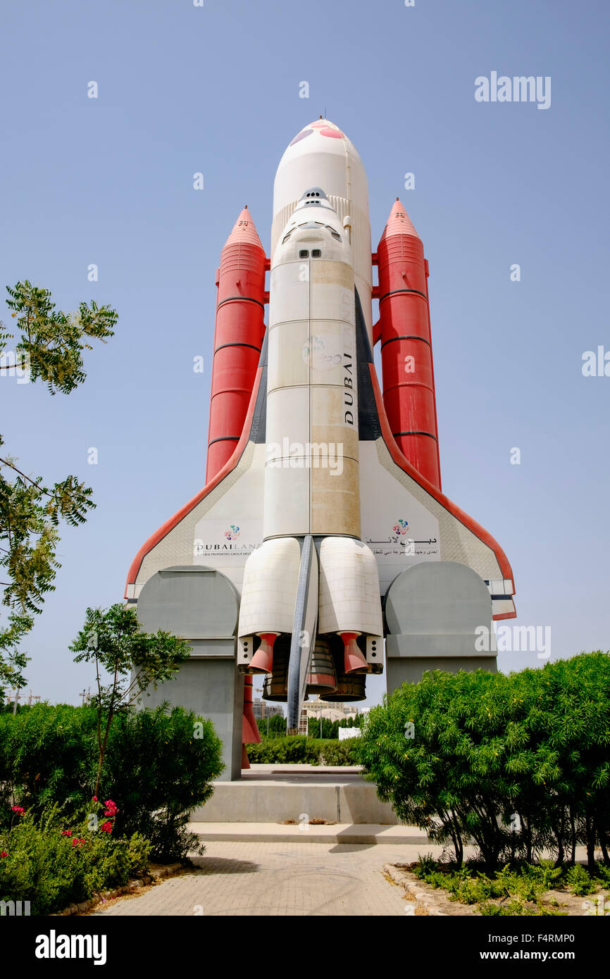 Space Shuttle in einem verlassenen Vergnügungspark in Dubailand in Dubai Vereinigte Arabische Emirate Stockfoto