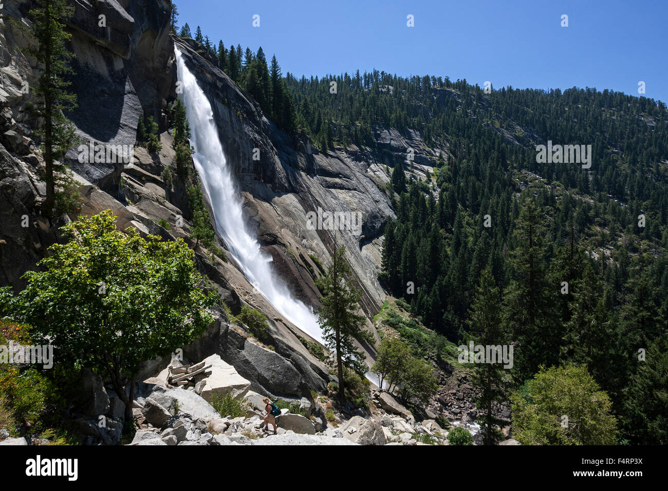 Wasserfall, Nevada Fall, Yosemite-Nationalpark, USA Stockfoto