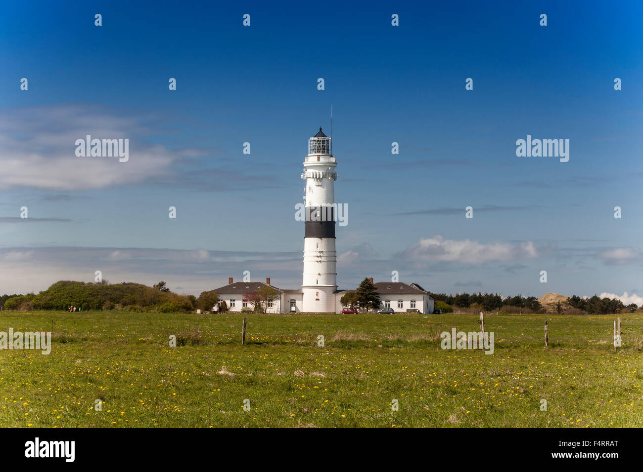 Leuchtturm rotes Kliff mit Kampen, Insel, Sylt, Schleswig-Holstein, Deutschland, Europa Stockfoto