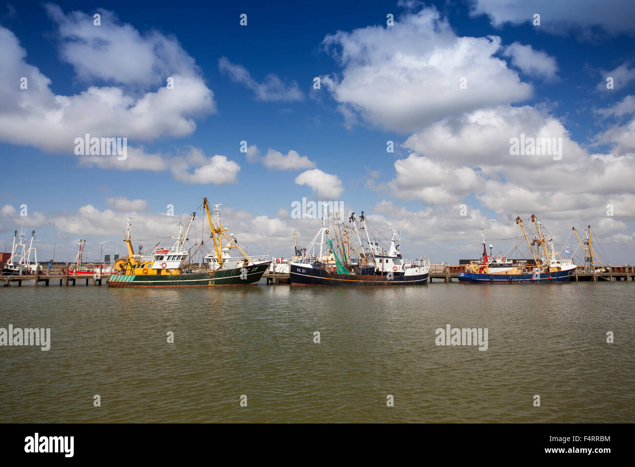 Fischerboote in der Fischerei Hafen von Römö, Jütland, Dänemark, Europa Stockfoto