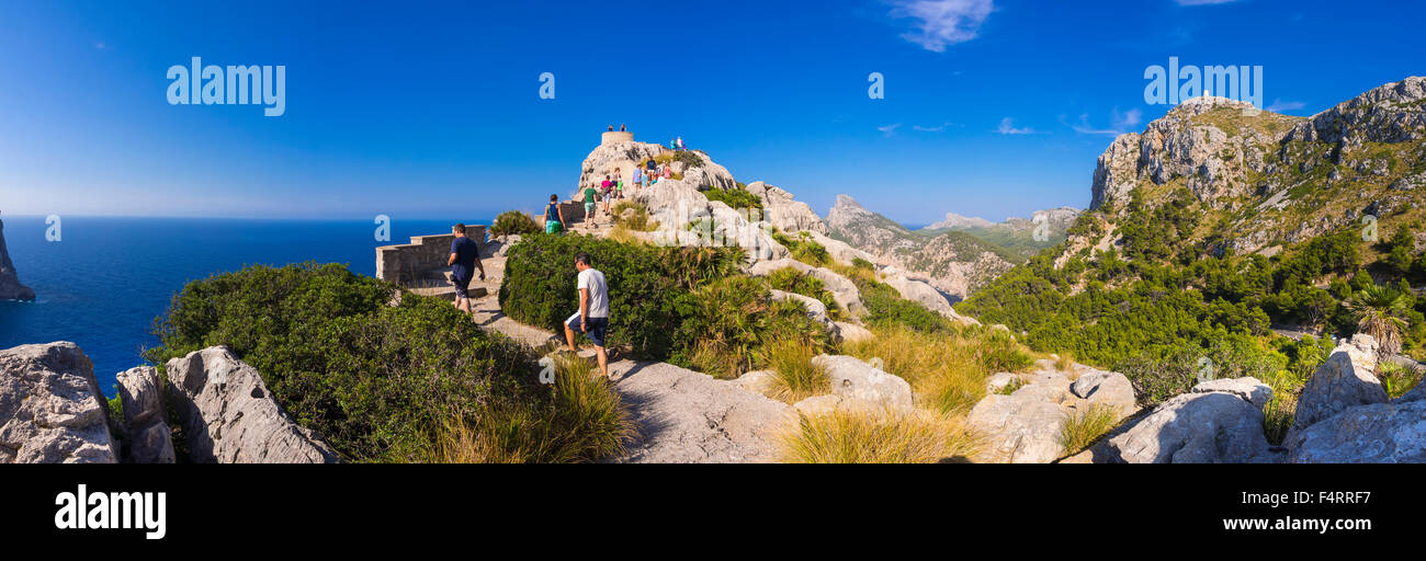 Mirador Essen Colomer oder Mirador del Mal Pas, Cap de Formentor, Mallorca, Balearen, Spanien Stockfoto