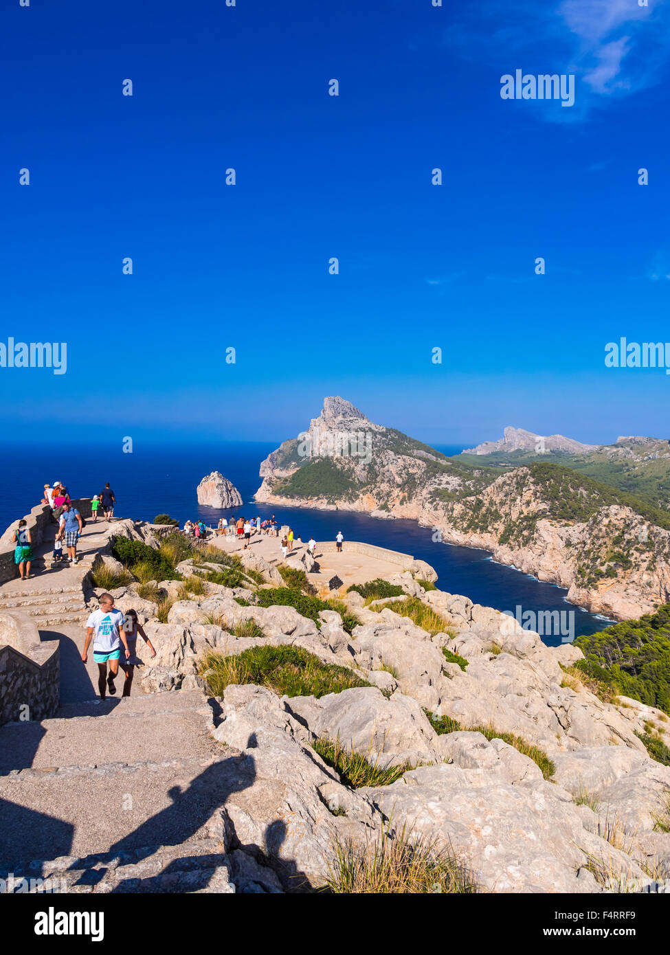 Mirador Essen Colomer oder Mirador del Mal Pas, Cap de Formentor, Mallorca, Balearen, Spanien Stockfoto