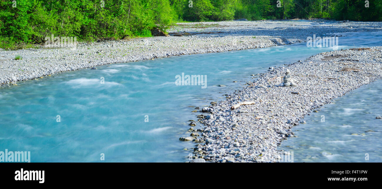 Allgäu, Allgäuer Alpen, Alpen, Bach, Bayern, in der Nähe von Oberstdorf, Bergbach, Berglandschaft, Deutschland, Europa, Gewässer, Stockfoto