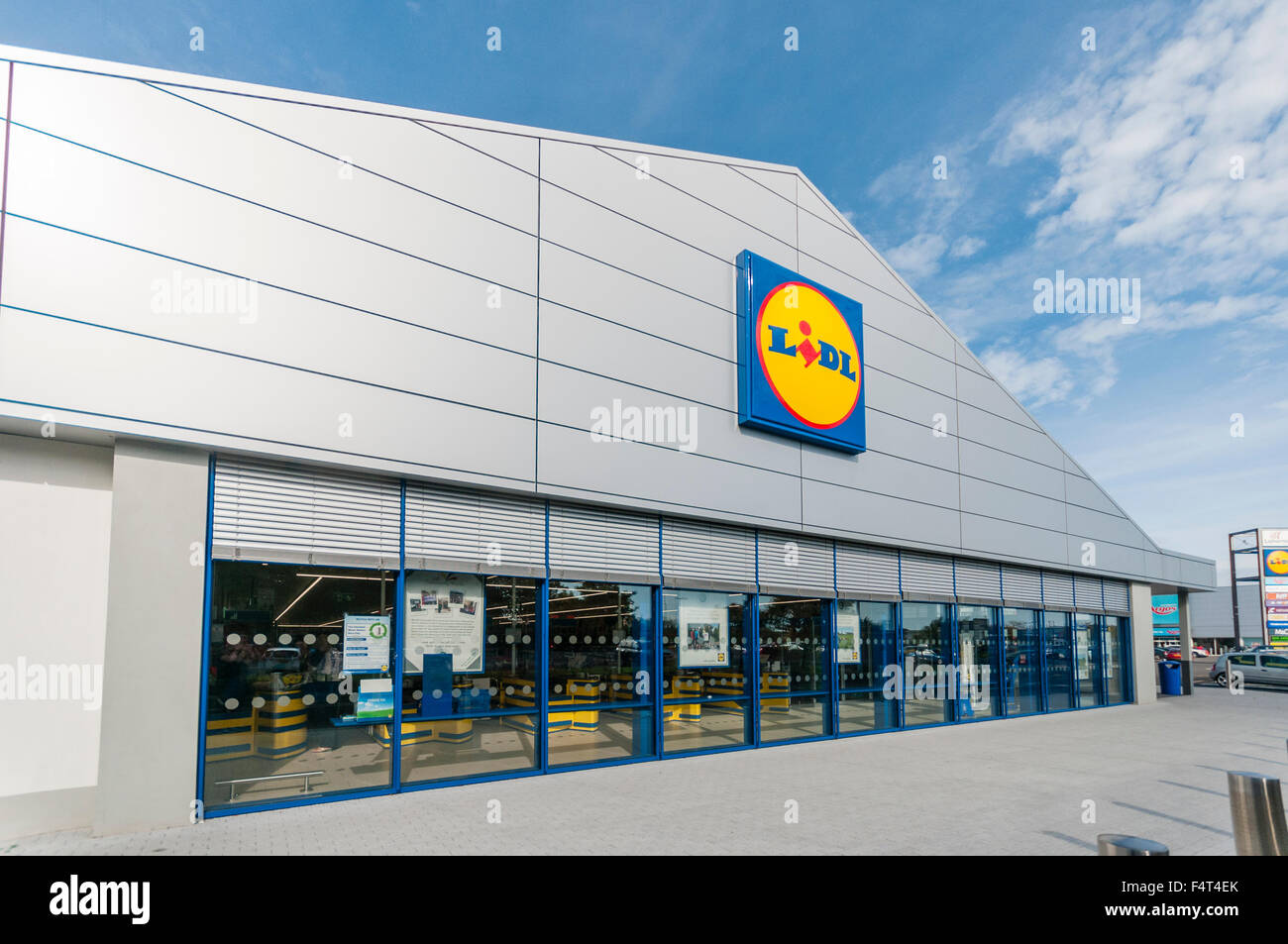 Ein Budget-Lidl-Supermarkt-Shop speichern in Nordirland, Vereinigtes Königreich, Vereinigtes Königreich Stockfoto