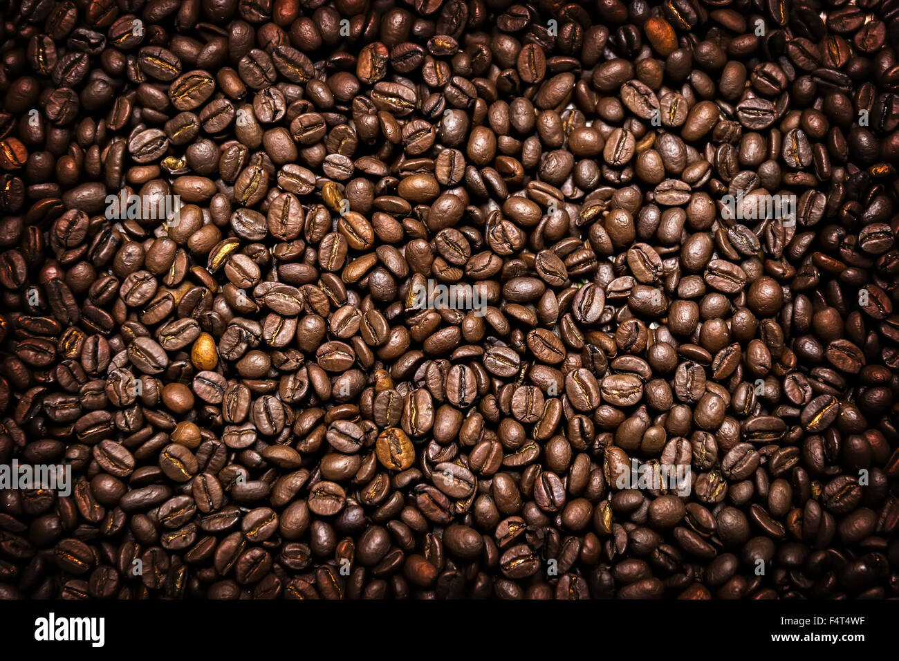 Kaffeebohnen als Hintergrund, full-frame Stockfoto