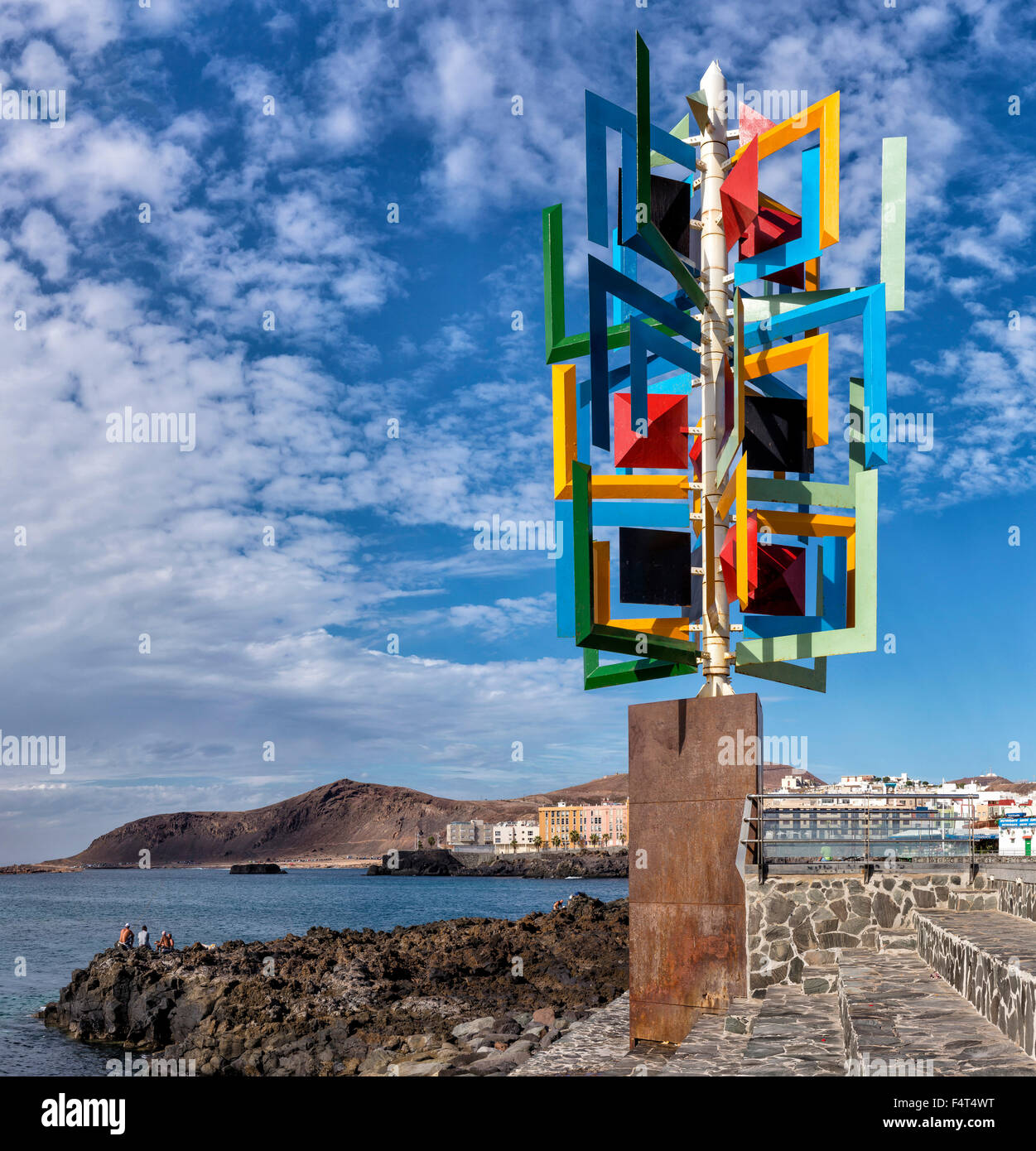 Spanien, Europa, Las Palmas de Gran Canaria, Kanarische Inseln, Gran Canaria, Kanarische Inseln, Wind-Skulptur, Cesar Manrique, Landschaften Stockfoto