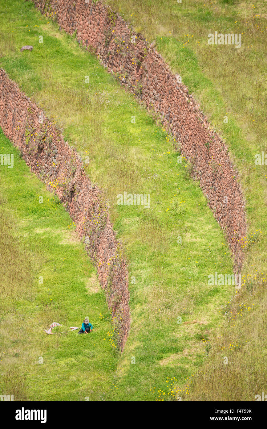 Südamerika, Latin America, Anden, Peru, Písac o Pisac oder P'isaq ist ein peruanischen Dorf im Heiligen Tal Stockfoto