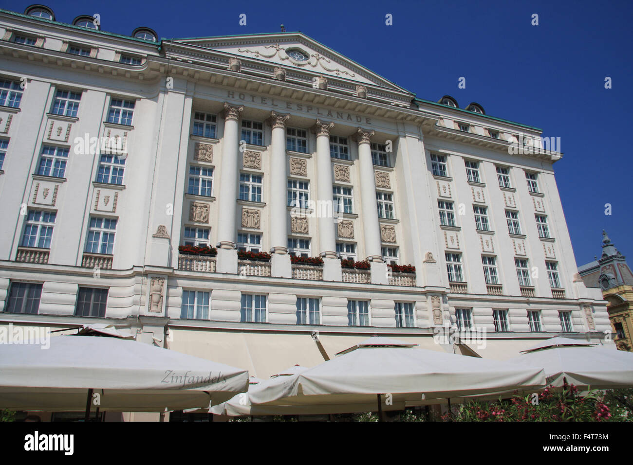Kroatien, Balkan, Balkan, Zagreb, Europa, Hotel Esplanade, Fassade Stockfoto