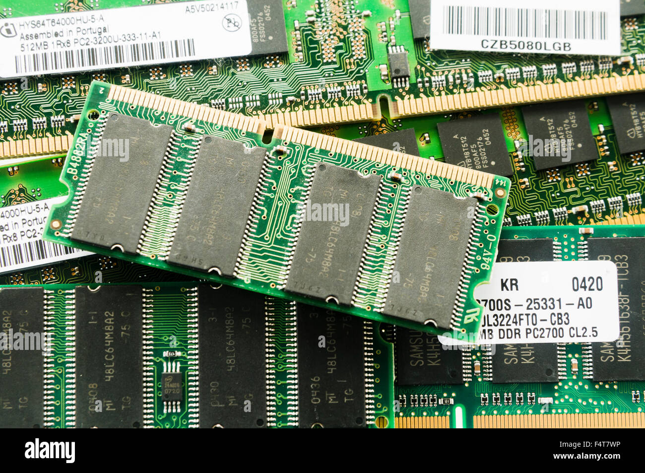 Verschiedene Computer-Speicherkarten. Stockfoto