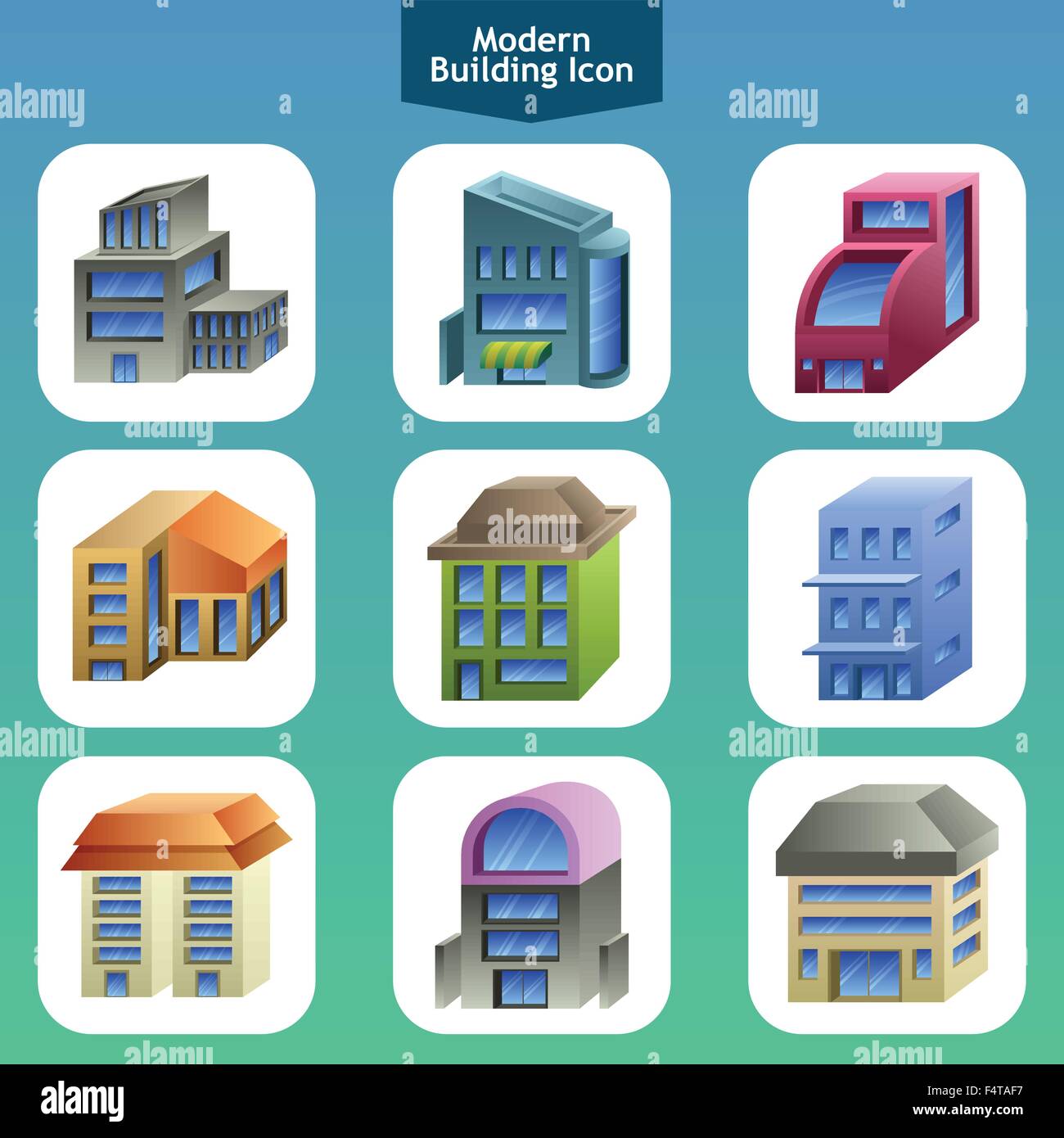 Eine Vektor-Illustration der modernen Gebäude-Ikone entwirft Stock Vektor