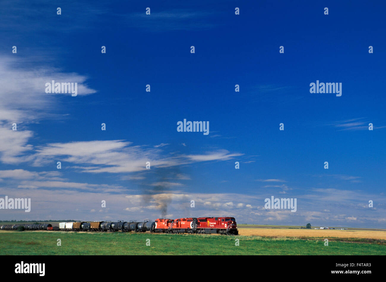 Canadian Pacific Rail, in der Nähe von Vulcan, Alberta, Kanada Stockfoto