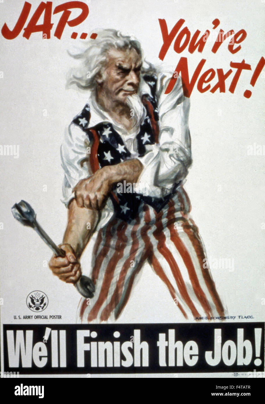 Bombardierung von Japan Propaganda Stockfoto